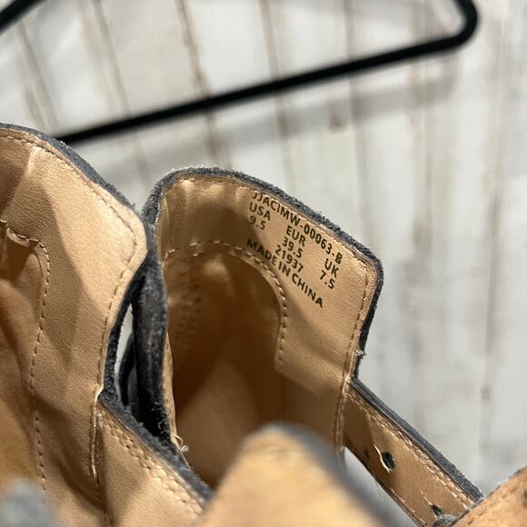 Joe's Jeans Cassia Ankle Boots Blocked Heel Dark Gray Suede Open Toe sz 9.5 - Picture 5 of 9